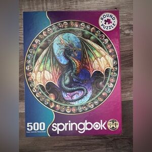Springbok 500-Piece Round Dragon Puzzle - Purple/Blue